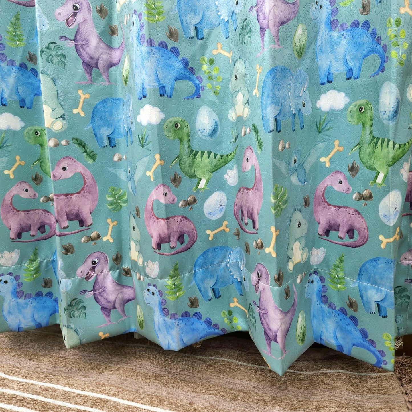Dinosaur Curtains for Kid's Room I Premium Fabric I Custom Size Available