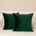 Soft Velvet Cushion Cover for Sofa & Bed – Emerald Green, Reversible, 16x16 inches-Pack of 2