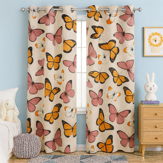 Butterfly Curtain for Kid's Room I Premium Fabric I Custom Size Available