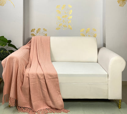 Soft Solid Cotton Throw I  Mustard