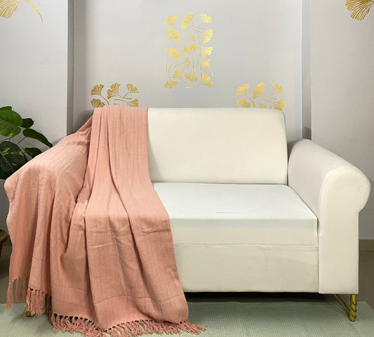 Soft Solid Cotton Throw I  Pink